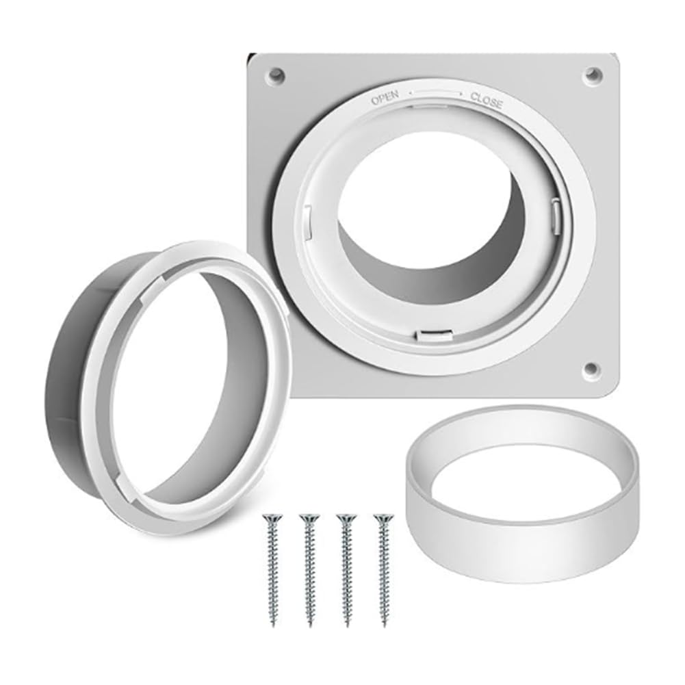 Pratyahara Dryer Vent Wall Plate With (4.8 Feet) Twist Lock Dryer Vent Connector Kit, 4 Dryer Duct Connection Flange A