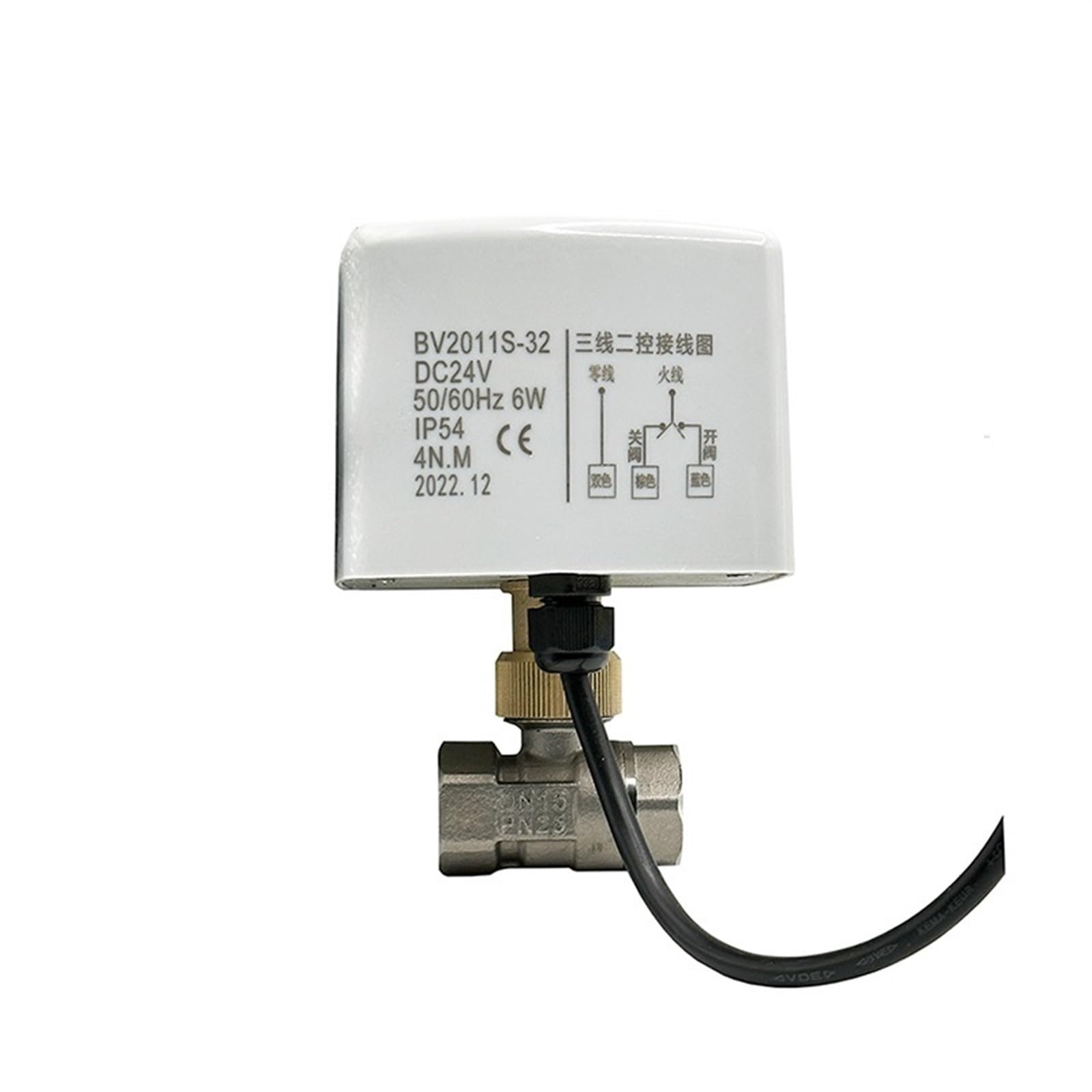 Robinet à tournant sphérique électrique en inox AC220V 3 fils 1/2-1pouce