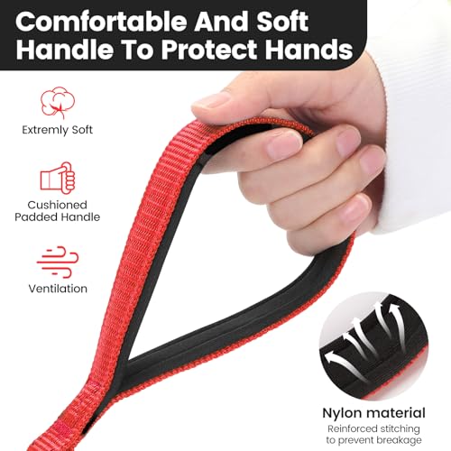 HAPPY HACHI Schleppleine für Hunde, 3m /5m /10m /15m /20m /25m /30m /33m Nylon Hundeleine mit Handschlaufe, Trainingsleine mit D-Karabiner,Lange Hundeleine,für Gehorsamkeitstraining (Rot, 5m)