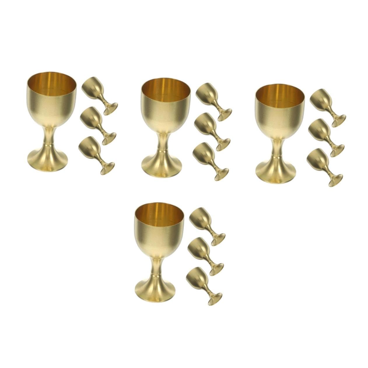 Chalice Communion Cup Set de 4 verres rétro pour une décoration de table de fête vintage