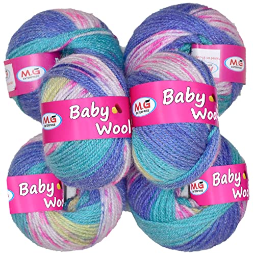Image of M.G ENTERPRISE Premium Wool 100% Acrylic Wool Arcus (12 pc) Baby Wool M /G Wool Ball Hand Knitting Wool /Art Craft Soft M /G Fingering Crochet Hook Yar TF