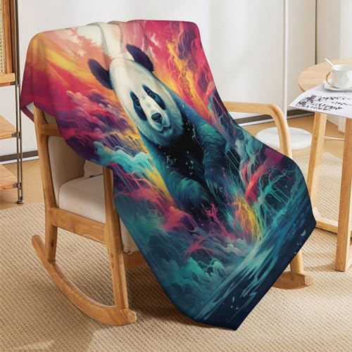 Couverture jeté flannel panda confortable contre le froid
