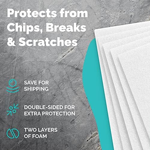 California Basics Moving Cushion Foam Glass Pouch - (28 cm x 30.5 cm), Packing Supplies for Moving, Safely Wrap Dishes, Glasses, Porcelain & Fragile Items (50 Pack)