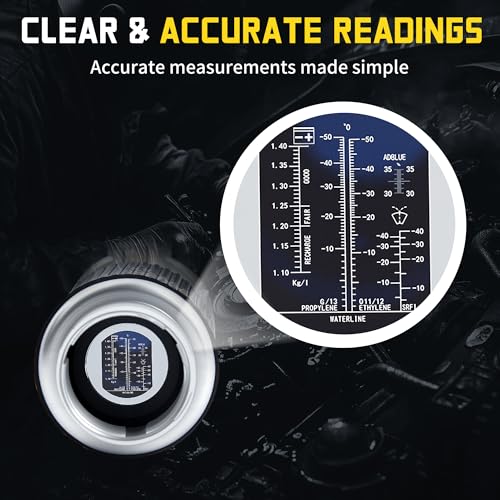 Image of 4-in-1 Antifreeze Refractometer Test Ethylene /Propylene Glycol, DEF, Battery Acid, Windshield Washer Fluid for Automotive & Industrial Use