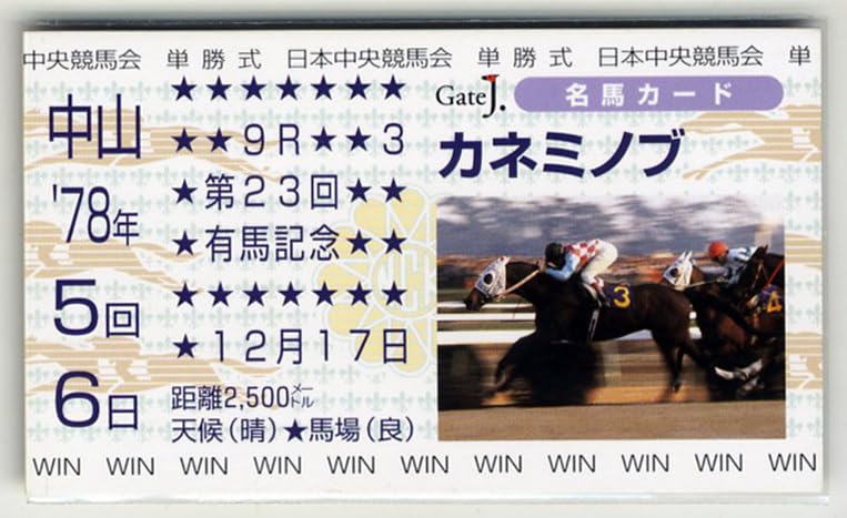 Amazon.co.jp: カネミノブ 第23回有馬記念 単勝馬券型 カード JRA