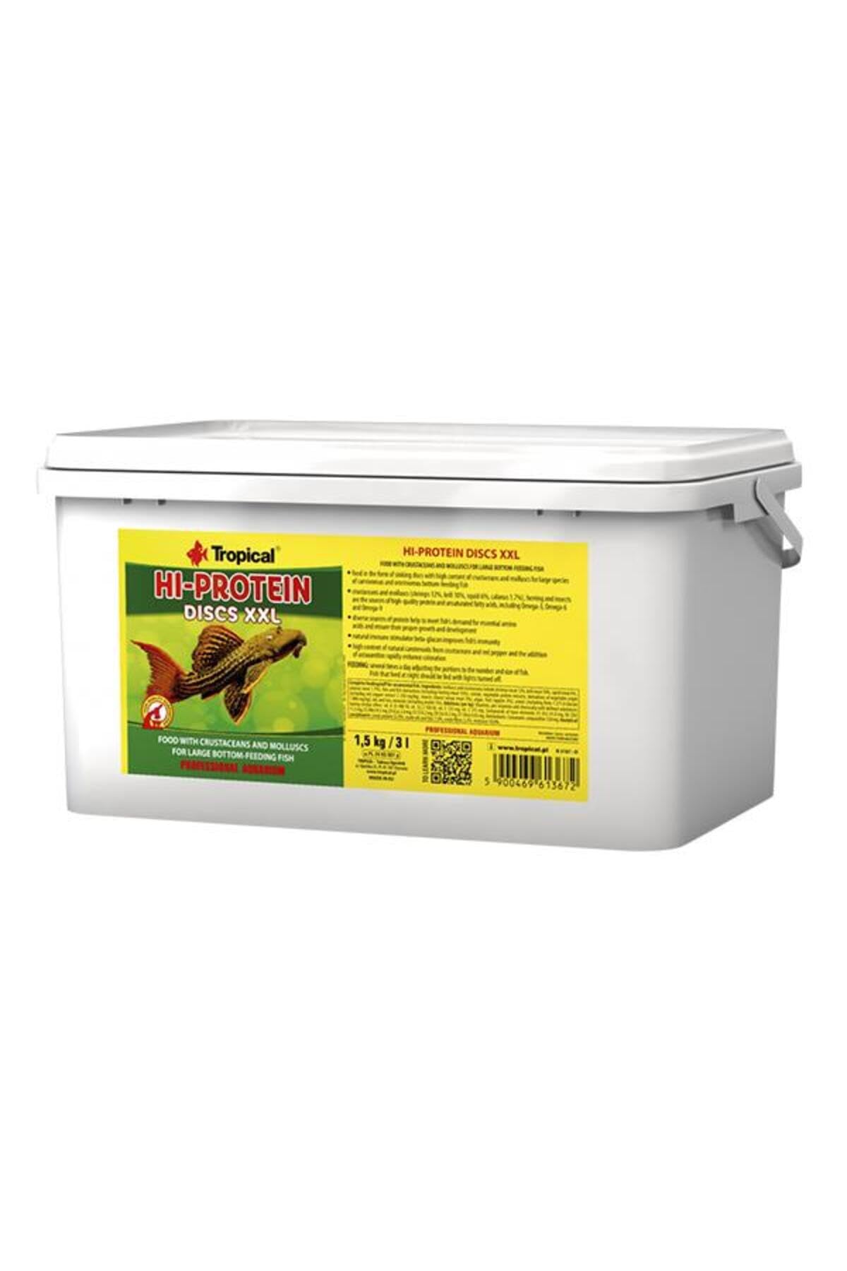 HI-Protein Discs XXL 5L / 2,5kg - Alimento con crustáceos y moluscos para Grandes Peces comedores de Fondo