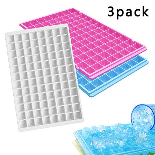 3 Pack Ice Cube Trays, Reusable Silicone Ice Cube Molds Easy Relesse 96