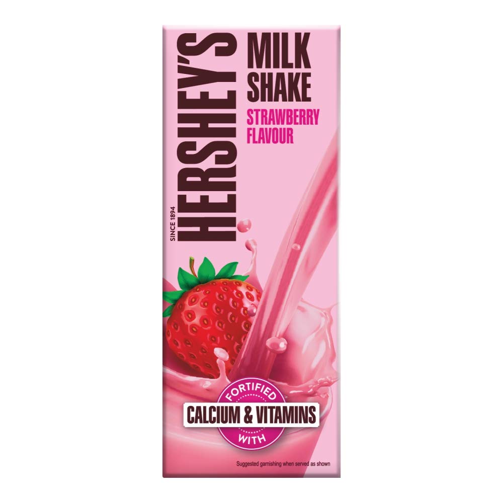 Hershey's Milk Shake Strawberry, 180ml (Pack of 10)