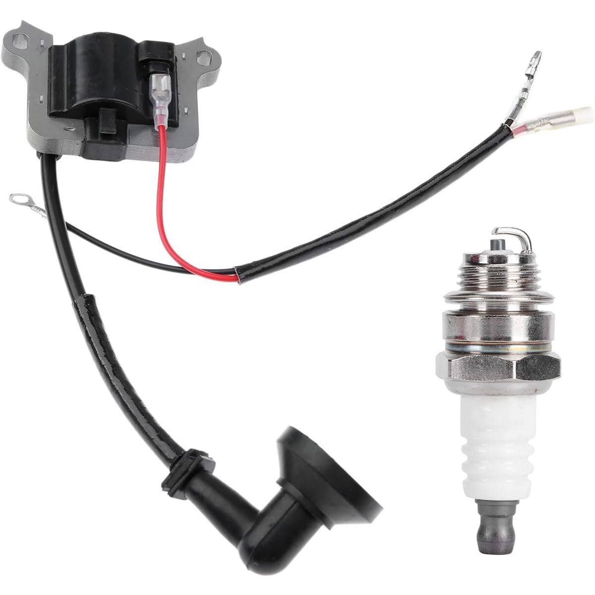 ZAMDOE Bobina de Encendido 40-5 43CC Reemplazo para 43CC 49CC 52CC 40-5 Desbrozadora de 2 Tiempos Cortacésped Motosierra Motor 44-5 CG430 CG520 BG430 Recortadora, con bujía