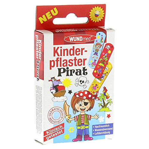 Wundmed Lot de 2 paquets de 10 pansements pour enfant Motif pirate Cover