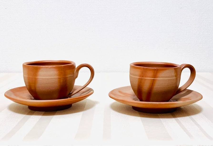 ⓓ②備前焼なんざん窯南燦窯ビアカップペアセット Amazon.co.jp: 備前焼 南燦窯 小日置武百 コーヒーカップ2個