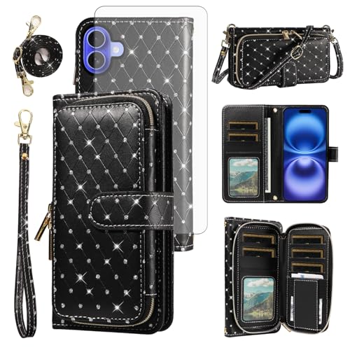 Coque iPhone 16 Asuwish noire antichoc avec protection renforcée ZSZXLLB