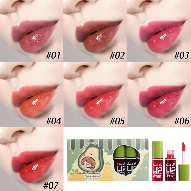 Amazon.com : 7 Colors Lip Tint Stain Set, Watery Lip Stain Mini