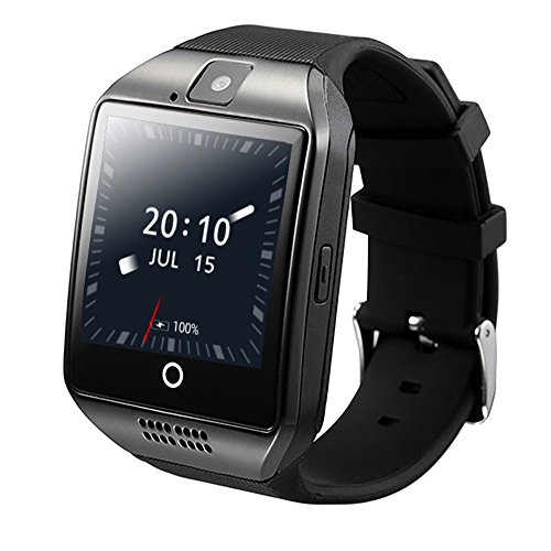 ZOMTOP Q18 Smart Watch teléfono Bluetooth cámara SIM TF Tarjeta SmartWatch para Android Samsung LG Google Pixel y iPhone 7 7Plus 6 6S 6S Plus (Negro)