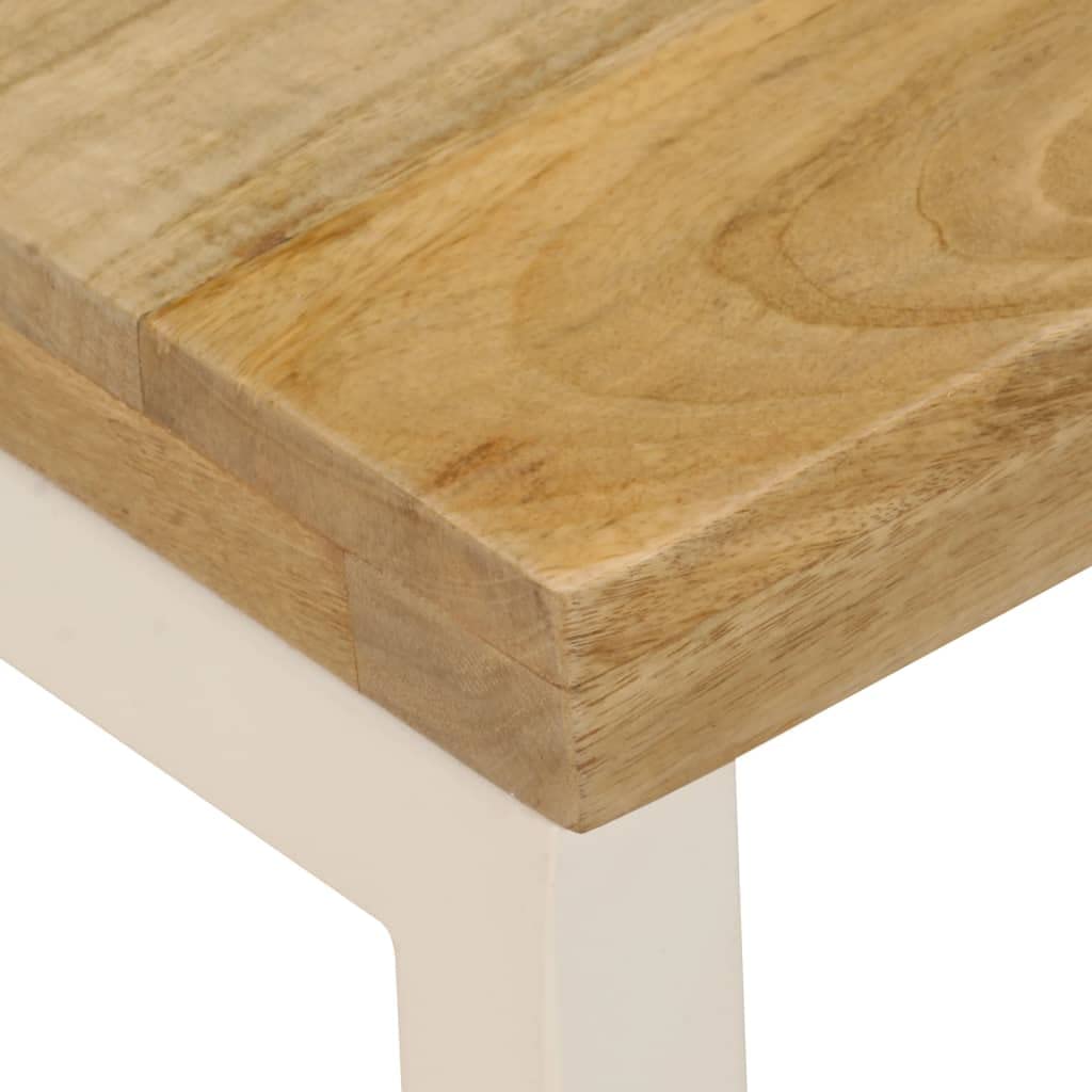 Stolik kawowy 100 x 50 x 35 cm lite drewno mango | Stal, polerowana, lakierowana, stół akcentowy, łatwy montaż, niepowtarzalny design