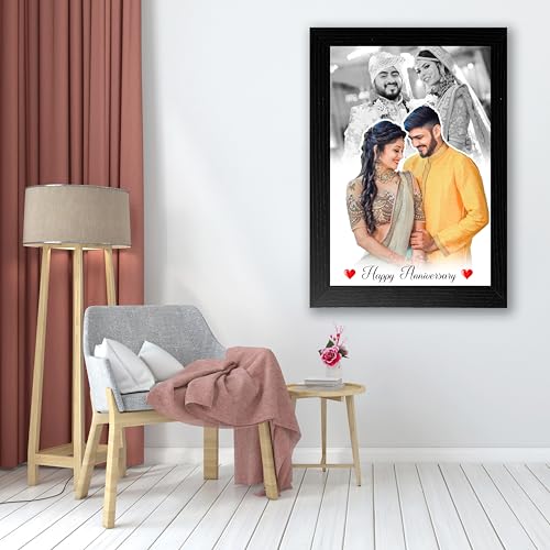Image of Shrikant Art Personalized Anniversary Photo Frame | Custom Couple Frame with Name & Photo | Romantic Gift for Husband Wife | Wedding Memory Frame with Message