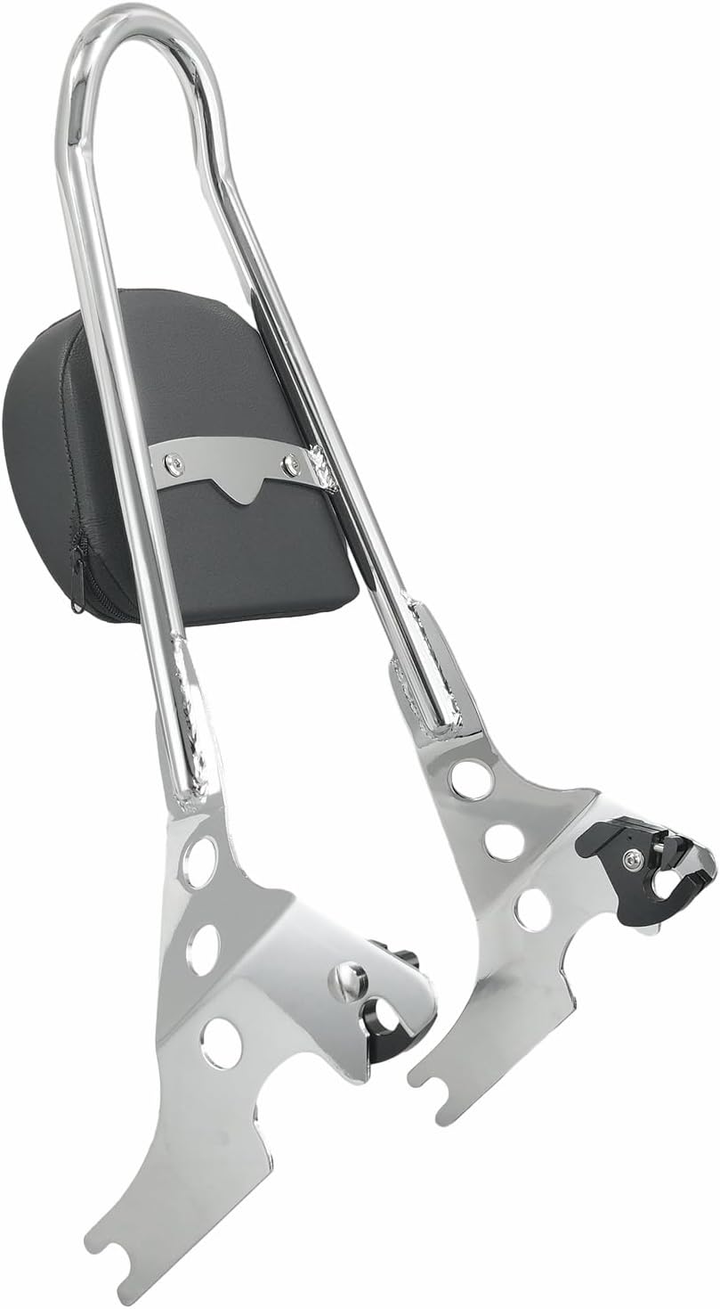 YHMOTO Detachables Sissy Bar Cushion Passenger Backrest W/Pad and Docking Hardware Kits Fit for Harley Sportster XL1200 883 2004-2023 (Chrome)