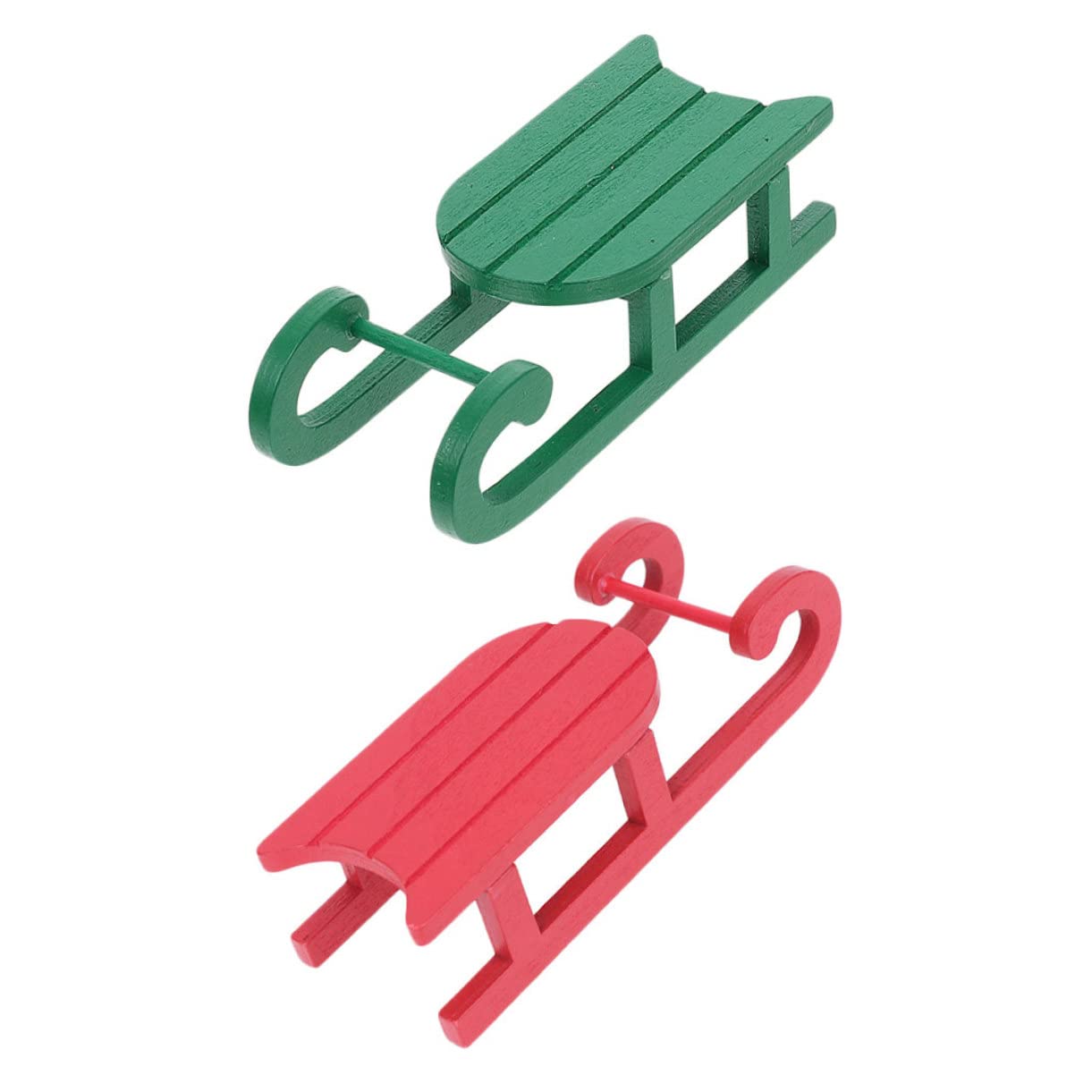 5 Juegos De Adornos Navideños De Trineo De Madera Blanca para Decoración De Escritorio Adornos Festivos para El Hogar 2 Unidades X 5