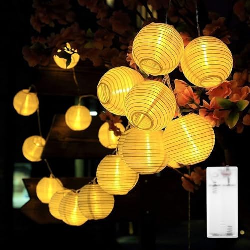 Kaleora LED Lampion Lichterkette, 1,5M 10 LED Warmweiße Lichterkette...