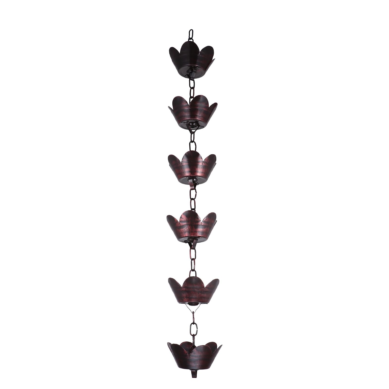 Gouttière en métal HEMOTON 90 cm avec coupelles pétales pour jardin