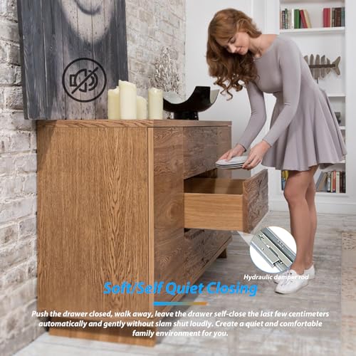 REGUDA Undermount Soft Close Drawer Slides Bottom Mounted Full Extension 9 12 15 18 21 24 Inch Ball Bearing Runners Rails 77 Lb Load 1 Pair (1 Pair, 21 Inch) - Image 7