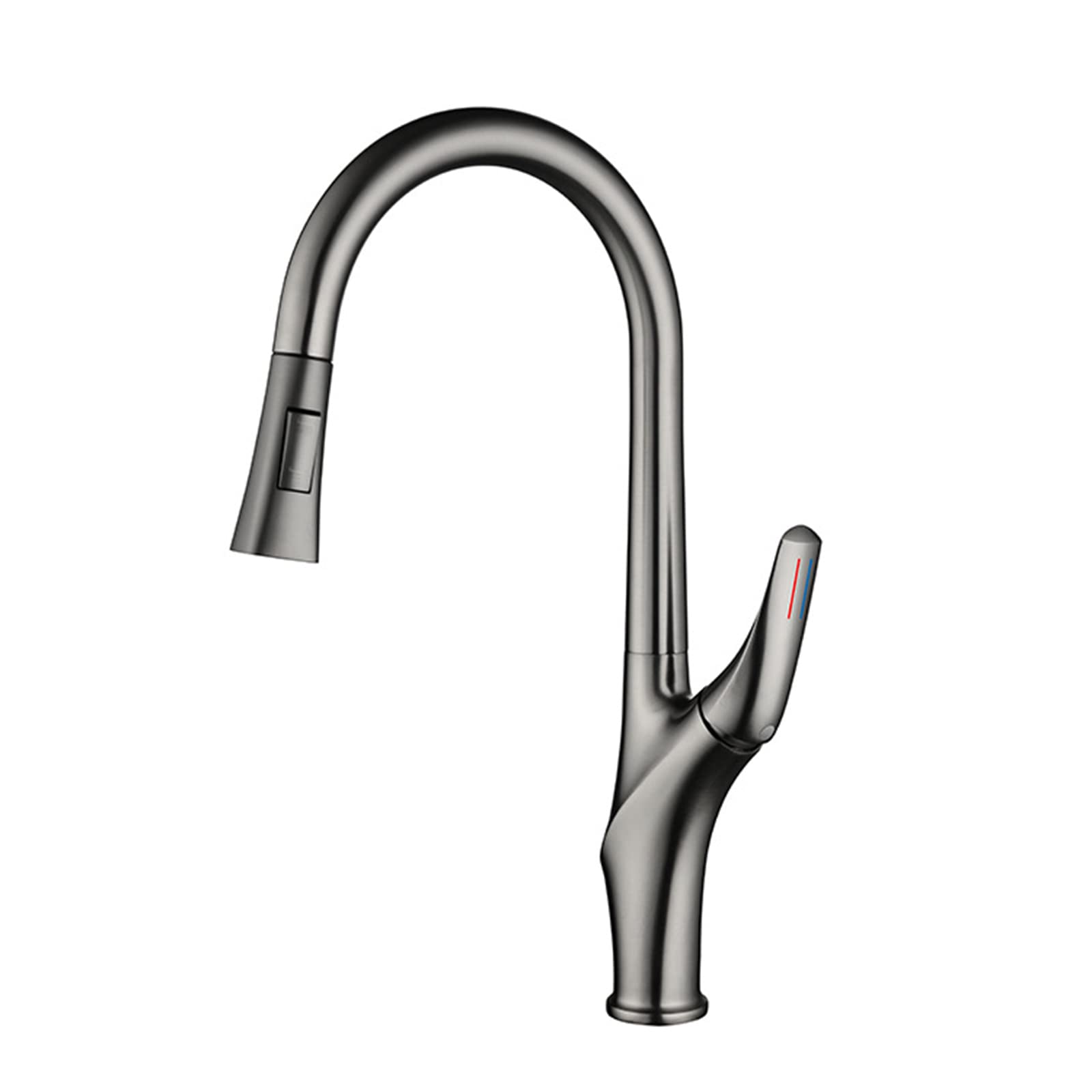 ZYCHSJXA Kitchen Taps with Pull Out Spray Cold and Hot Water Swivel Brass Single Hole Sink Tap