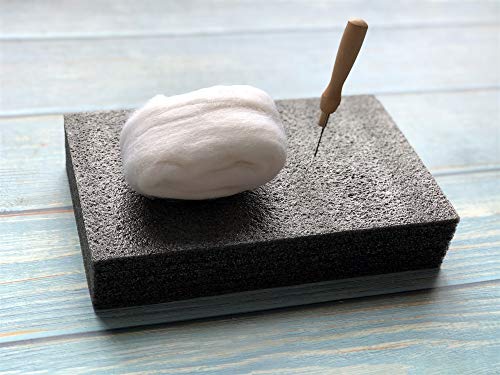 T.F GHG Dense Foam Needle Felting Mat - Flat Panel Foam Pad Pin Cushion Mat Holder Craftwork Tool Black 10\" X 6\" X 2\" Large - Thumbnail 4