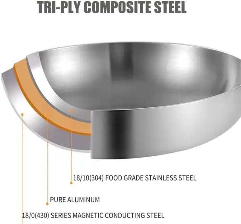Miniatura 3 de Triply - Sartén de grado profesional, sartén de acero inoxidable, sartén con tapa (sartén de 10 pulgadas con tapa)