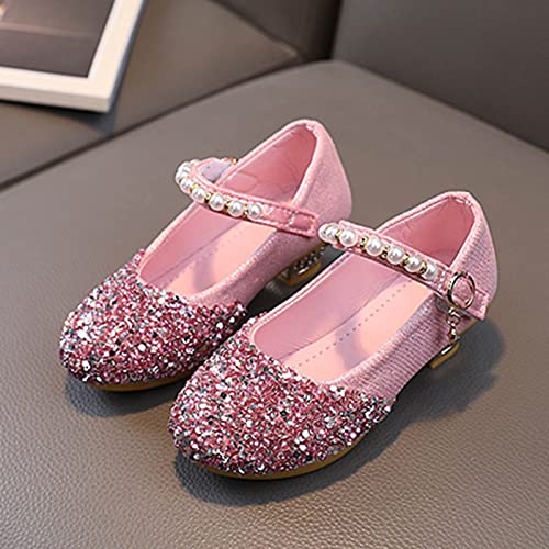 Girls Sandals Fashion Summer Children Sandals Girls Casual Shoes Low Heel Buckle Shiny Pearl Girl Slippers Size3