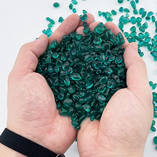 Cys Excel Aquarium Fish Tank Gravel (1 Lb) Teal Glass Vase Filler For Fountain Succulent Plant Decorative Rock Pebble Stone Irregular Smooth Sea Glass thumb #1