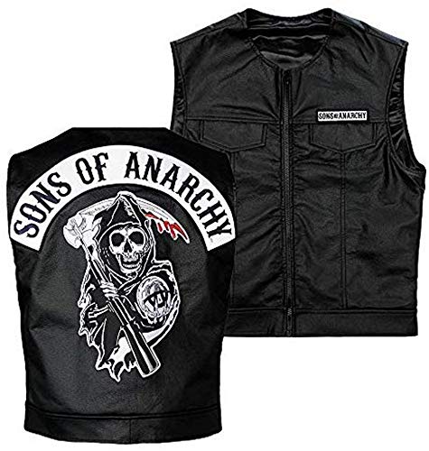Sons Of Anarchy Officially Licensed Black Biker Vest with Reaper Patch - Ladies Size: Medium