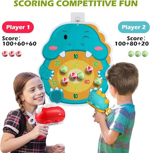 Image of Dinosaur Toy Gun- Foam Bullet Blaster-Dart Target Games for Kids- Indoor Toys 3-7 Years- Gifting Toys (Red)