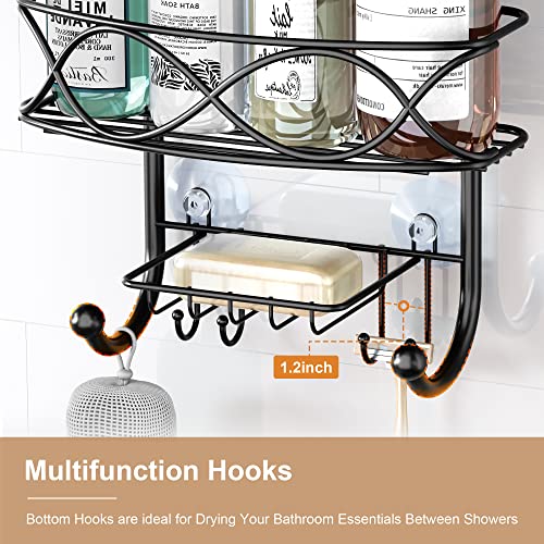 Gaokase Hanging Shower Caddy Over Shower Head, Black Rust Proof Metal Large Bathroom Organizer For Shampoo, Conditioner, Body Wash, Soap, Razors, Shower Sponge, Loofahs And Bath Rack #TOP4