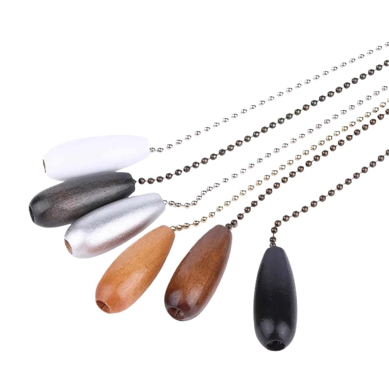 Gwyzax Fan Pulls for Ceiling Fans 15pcs Wooden Ceiling Fan Chain Pulls Pendant Rope Extension for Light Lamp