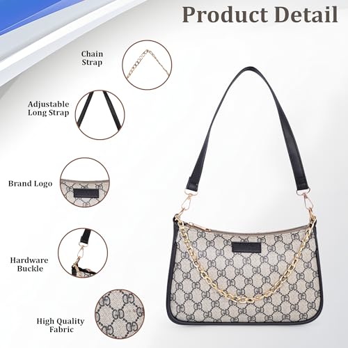 Image of Women's Stylish Printed Shoulder Bag | Trendy Daily Use Handbag with Chain Strap | Lightweight PU Leather Sling Bag for Girls & Women | Spacious & Durable Casual Fashion Purse