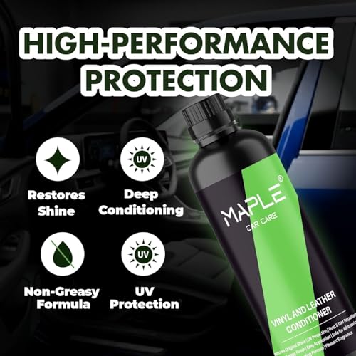 Image of Maple Car Care Vinyl & Leather Conditioner (1 Litre) | Car Interior Cleaner & Protectant for Leather Seats, Dashboard & Upholstery | UV Protection, Restores Shine & Non-Greasy Finish
