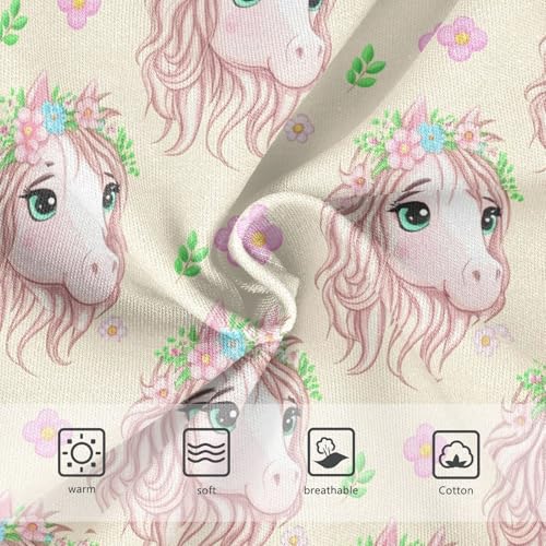 Cute Horse Flowers Floral Yellow Toddler Girls's Underwear 2T 23021913