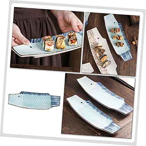 Plato de cerámica para sushi con forma de pez miniatura 7