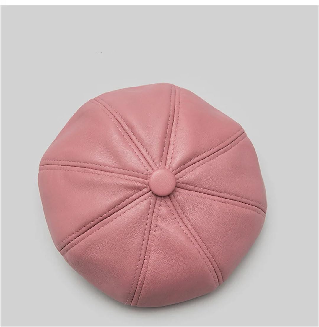 Boina literaria para mujer, gorro de piel auténtica para invierno