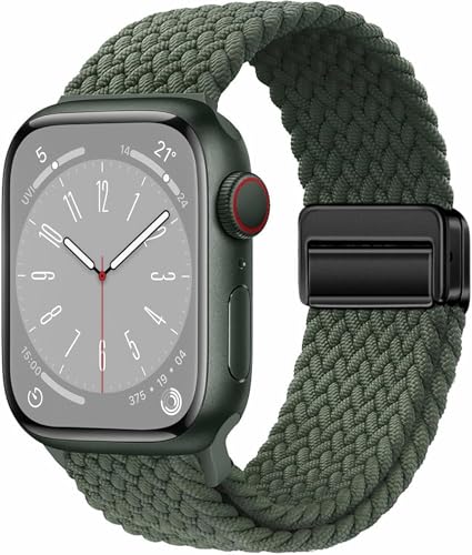Image of Braided Nylon Band Compatible with Apple Watch 49mm /46mm /45mm /44mm /42mm /41mm /40mm /38mm | Adjustable Magnetic Clasp Strap Fit for Ultra 3 /2 /1, SE3 /2 /1 & Series 11 /10 /9 /8 /7 /6 /5 /4 /3 /2 /1