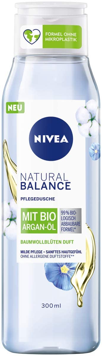 Nivea Natural Balance Trockene Und Sensible Haut Nivea Duschgel Natural Balance mit Baumwollblüten-Duft und Bio Argan-Öl