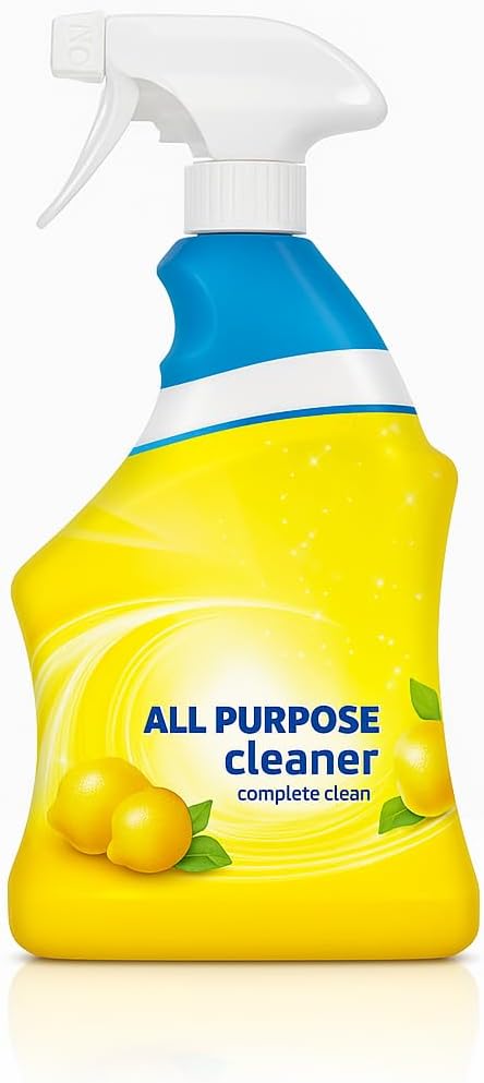 Multi-Surface Cleaning Solution 32 oz – All-Purpose Household Cleaner for Kitchen, Bathroom & Hard Surfaces – Lemon Scent, Clean Shine in Bottle