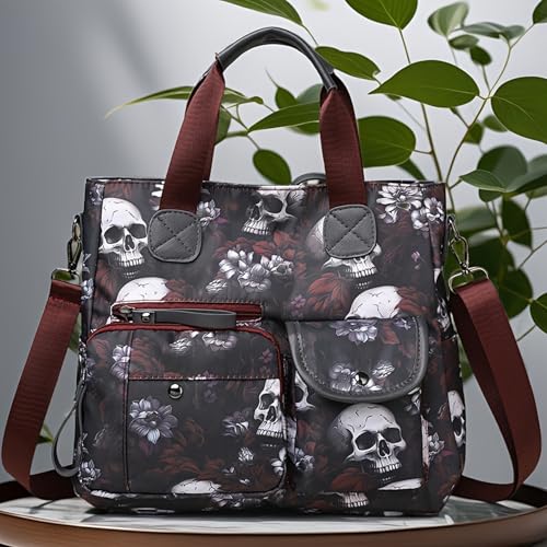 Skull Crossbody Bag for Women Unique Adjustable Gothic Large Capacity Handbag for Work, Travel3