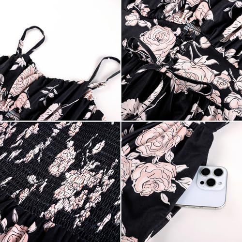 Image of GRACE KARIN 2026 Women's Spaghetti Vacation Sundress Summer Beach Flowy Boho Floral Maxi Dresses with Pockets