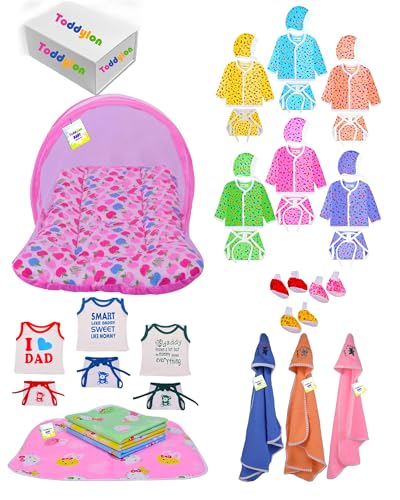 Image of Toddylon Baby Gift Packs New Born Baby Products All Complete Daily Needs Items Combo | Essential | Bedding & Clothing Set | Maternity Kit | Shower Gifts (0-6 Months)