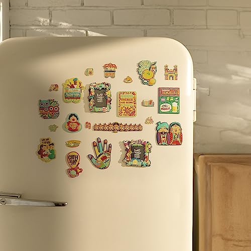 Image of Chumbak Bollywood Hero Magnet - Retro Indian Movie Poster Design, Quirky Refrigerator Decor, Magnetic Home Accessory & Gift for Film Lovers