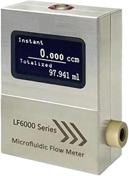 LF6000 Water Microfluidic Flow Meter Micro Liquid Flow Meter with LCD Display 0-2mL Min, 0-50mL Min, 0-100mL Min, 0-400mL Min0-400mL Min