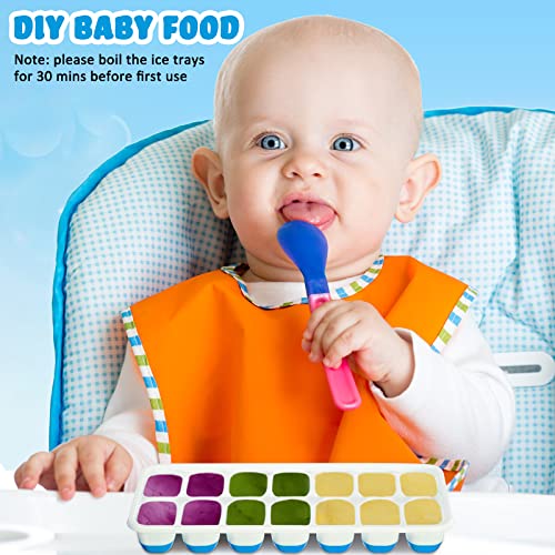 10 Pack Ice Cube Tray Silicone Ice Tray For Freezer 14 Ice Cube Trays With Lid Stackable Silicone Ice Cube Mold For Drinks Fruit Yogurt Cocktail (Green, Blue, Red) #TOP5