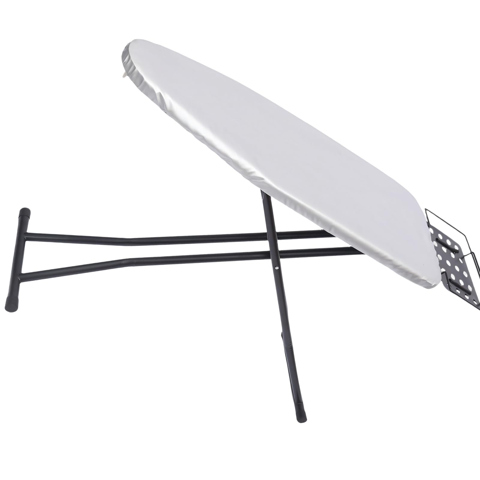 Soporte plegable para tabla de planchar con marco de acero resistente y patas antideslizantes para uso doméstico y de lavandería compacta