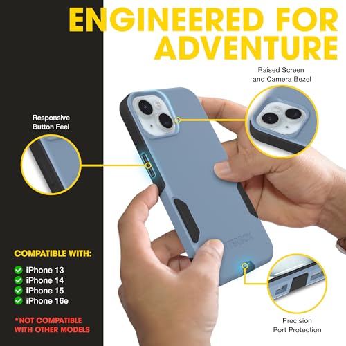 OtterBox iPhone 17e, 16e, 15, 14, & 13 Commuter Series Case - Slim & Tough, Pocket-Friendly, with Port Protection - Blue/Black by OtterBox - Used condition - Image 3